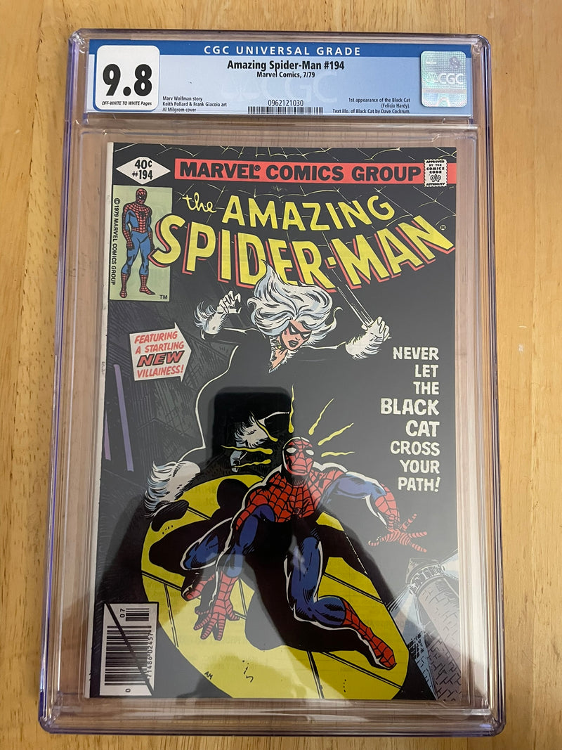 Amazing Spider-Man #194 CGC NM/M 9.8 White Pages 1st App Black Cat! Marvel 1979