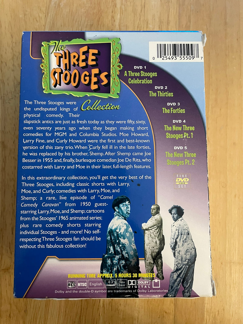 THE THREE STOOGES COLLECTION 5 Disc DVD Box Set Larry Moe Curly SHEMP