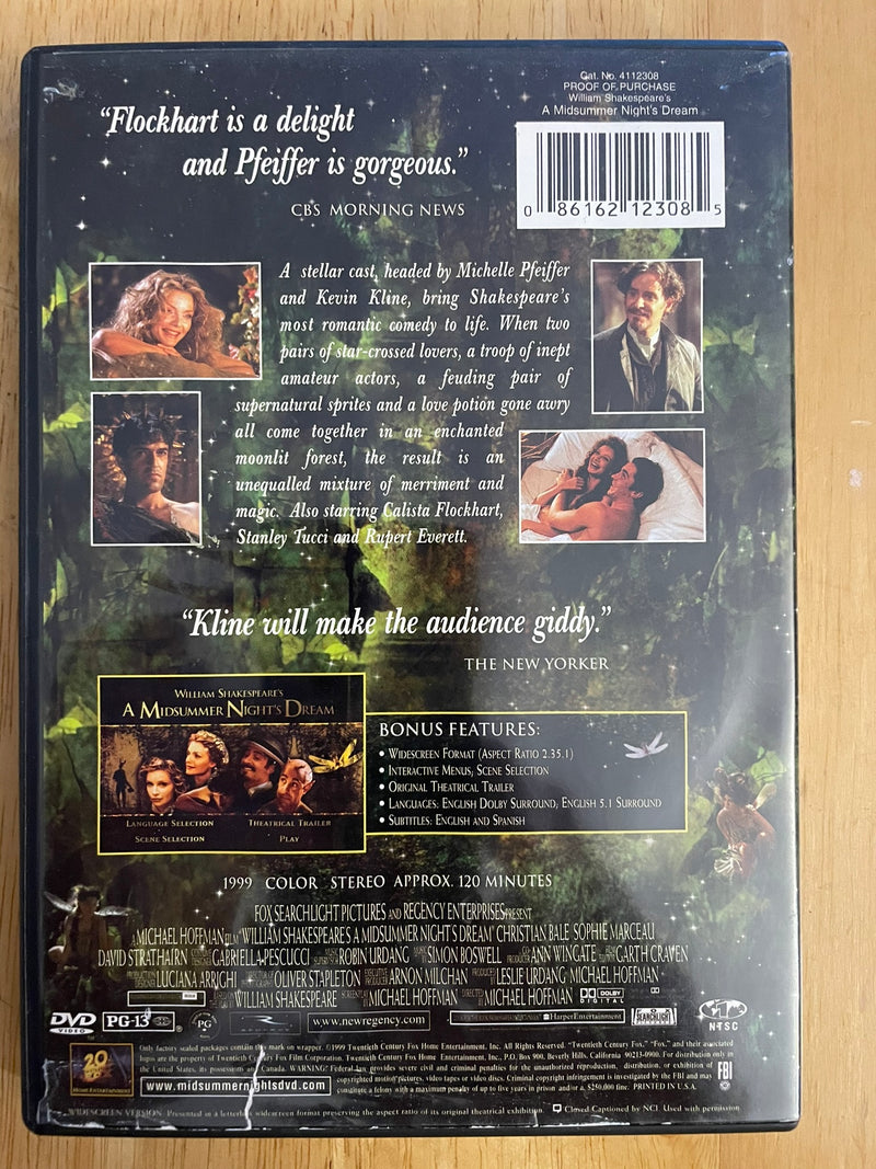 A Midsummer Nights Dream (DVD, 1999, Widescreen)