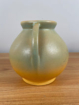 1930s RUMRILL RED WING ART POTTERY GREEN YELLOW GLAZE #302 ART DECO VASE