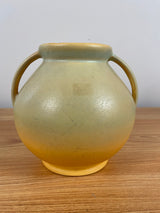 1930s RUMRILL RED WING ART POTTERY GREEN YELLOW GLAZE #302 ART DECO VASE