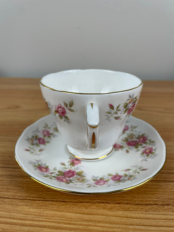 Duchess Bone China Tea Cup & Saucer England Multicolored Floral Pink Gold Trim