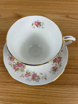 Duchess Bone China Tea Cup & Saucer England Multicolored Floral Pink Gold Trim