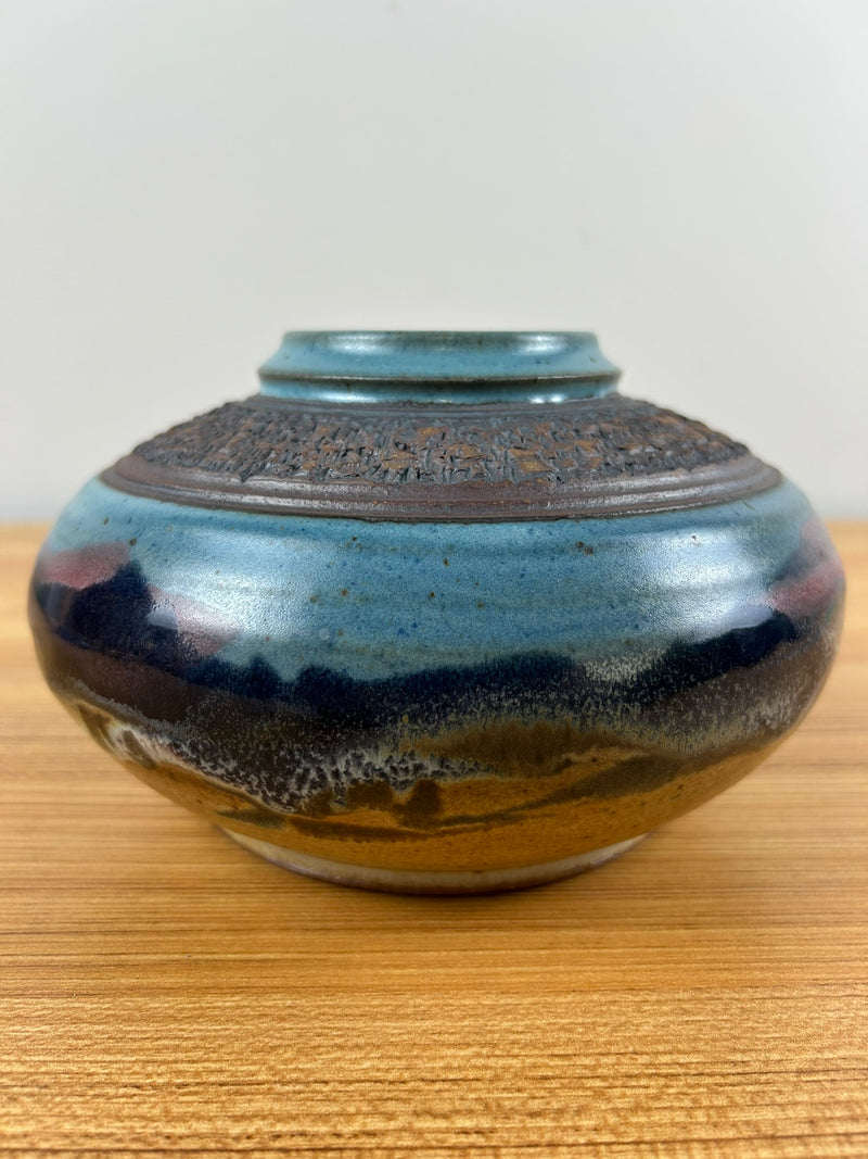 Carl Sheehan Fine Handcrafted Bozeman Landscape Stoneware Vase