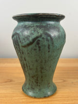 Pewabic Detroit Green Mottled Glaze Textured Abstract Design Vase