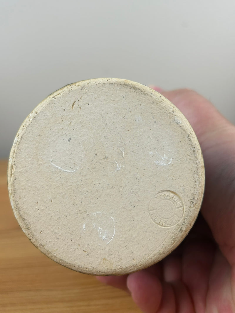 Pewabic Detroit Green Mottled Glaze Textured Abstract Design Vase