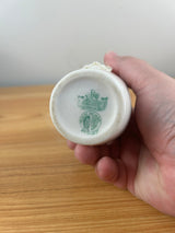 Belleek Art Pottery High Relief Applied Flowers Green Mark Vase 5.25" Tall