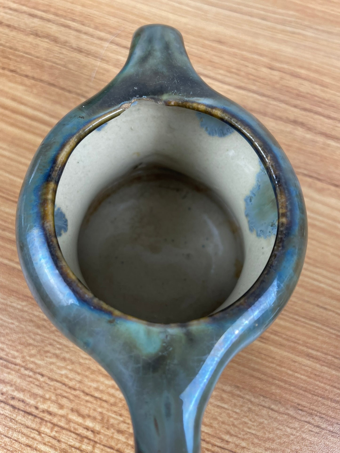FULPER ART POTTERY  SET CREAMER & SUGAR BOWL WITH LID GREEN BROWN GLAZE #2
