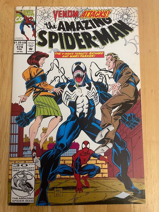 The Amazing Spider-Man #374 - Newsstand - Marvel Comics - 1993