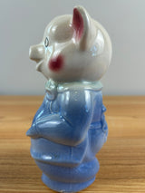 Royal Copely Art Pottery  6" Ceramic Pink Figural Pig Piggy Bank Small Chip
