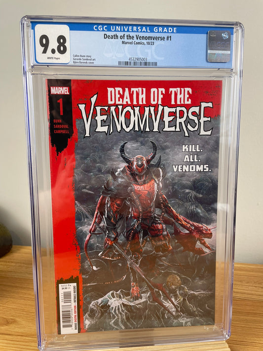 Death of the Venomverse #1 CGC 9.8 1st Symbiote Six Marvel 2023 Barends Cvr A