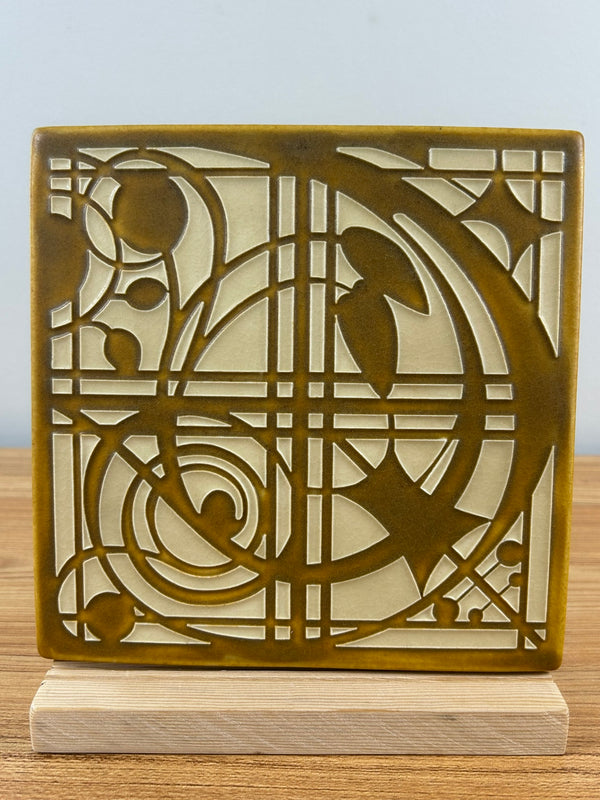 Motawi Tileworks Frank Lloyd Wright  Art Pottery Brown Montrose 8X8 Tile
