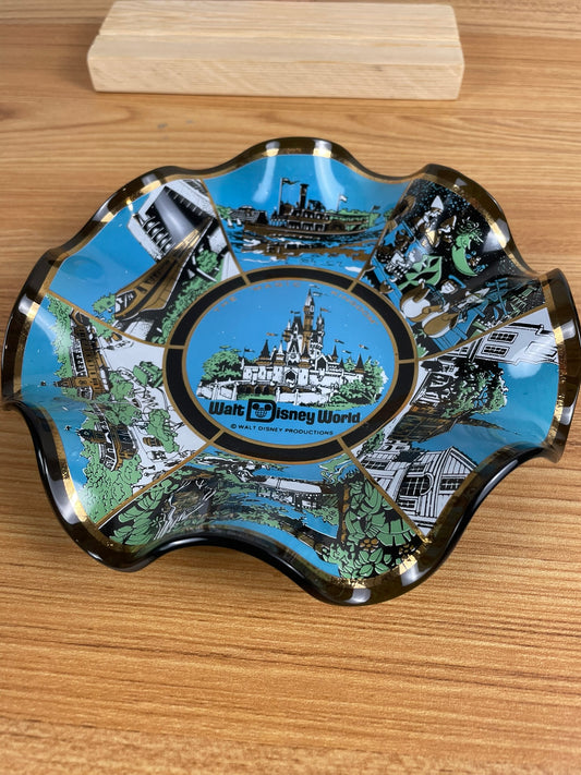 Walt Disney World The Magic Kingdom Vintage Ruffled 7" Candy Dish Plate Bowl
