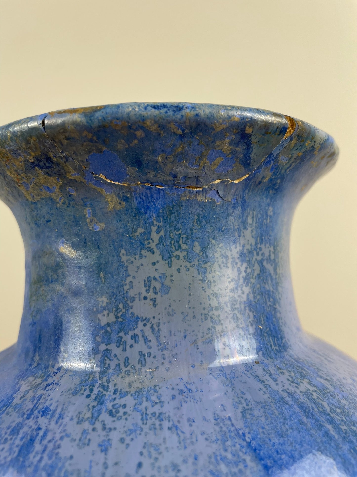 Large Fulper Pottery Vase Blue Crystalline Glaze c1909-1917