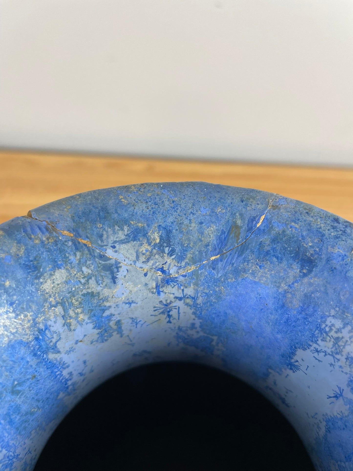 Large Fulper Pottery Vase Blue Crystalline Glaze c1909-1917