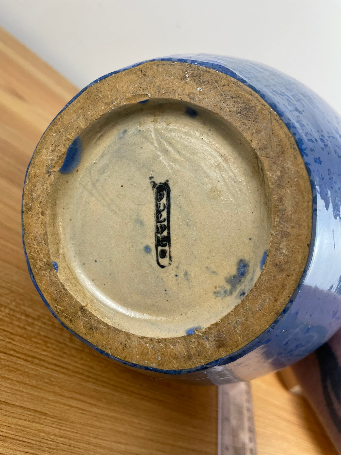Large Fulper Pottery Vase Blue Crystalline Glaze c1909-1917