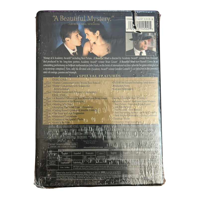 A Beautiful Mind (DVD, 2002, 2-Disc Awards Edition, Widescreen) NEW