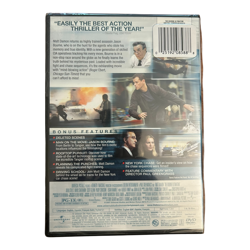 The Bourne Ultimatum (DVD, 2007, Full Frame) New Sealed