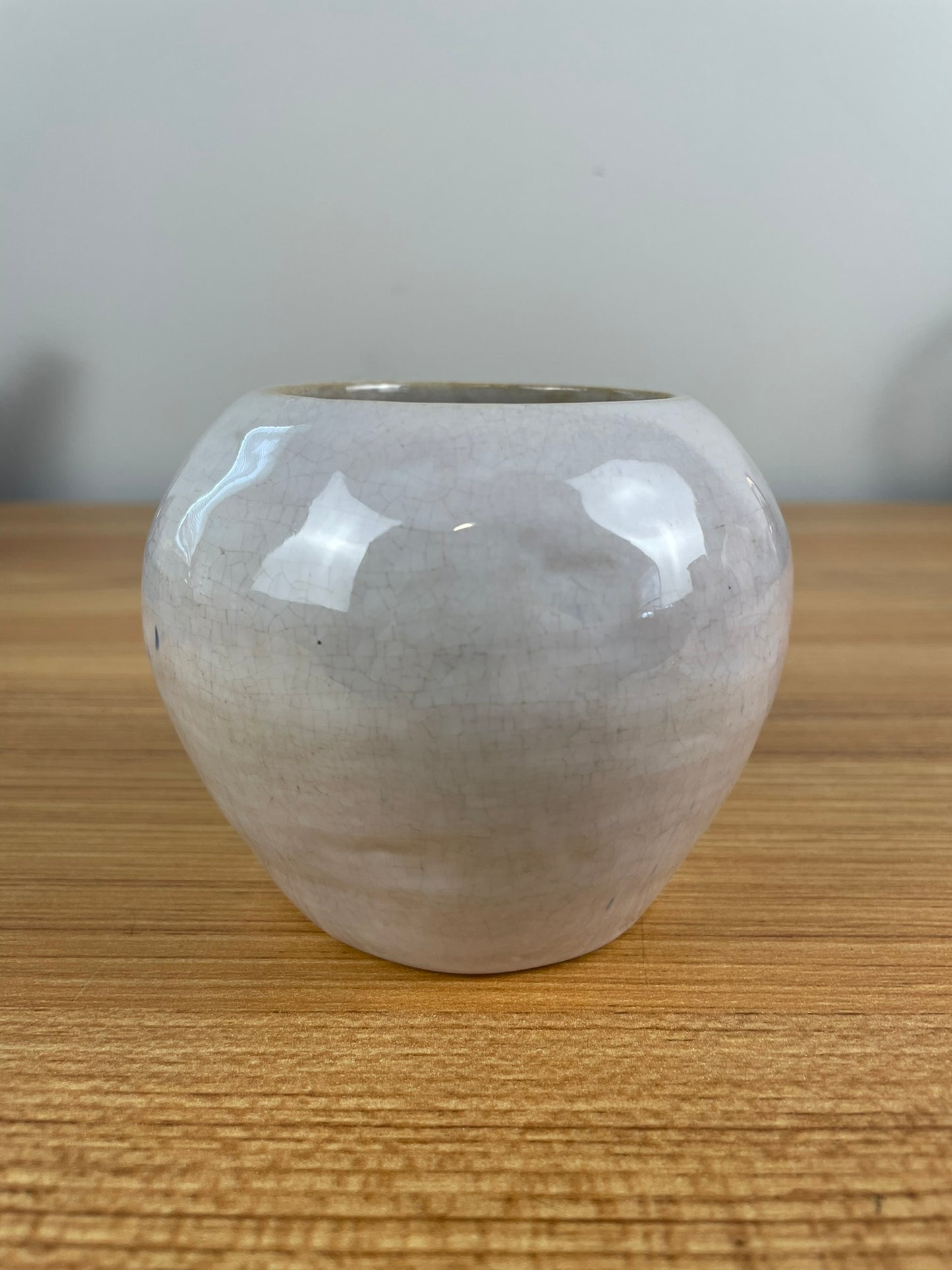 Pewabic Detroit Student Art Pottery White Round Bulbous Vase E Patton 1939