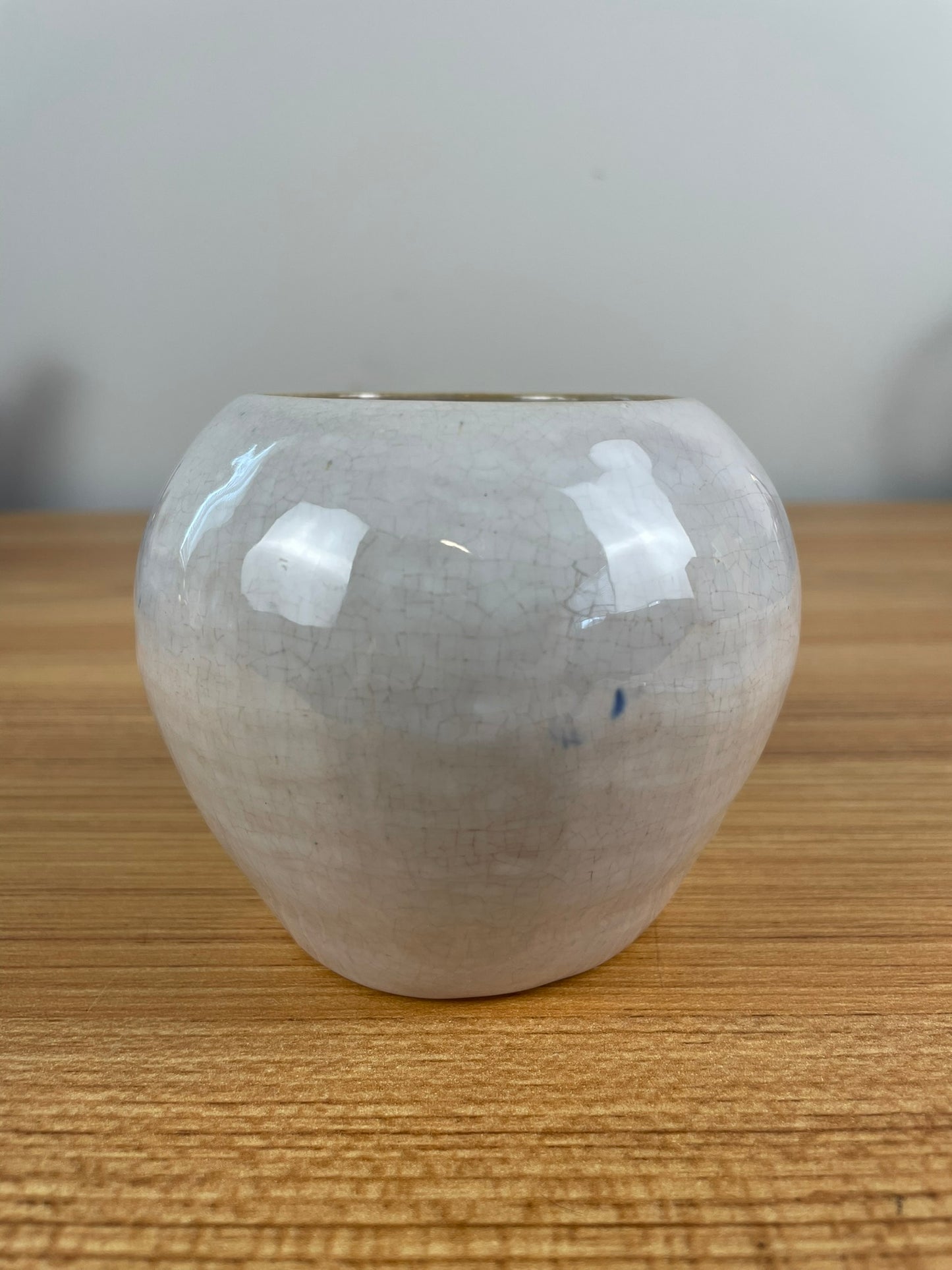 Pewabic Detroit Student Art Pottery White Round Bulbous Vase E Patton 1939