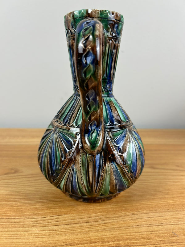 KERFSNEE AARDEWERK PITCHER MAJOLICA JUG EWER SIGNED HBOUMA HARLINGEN MCM