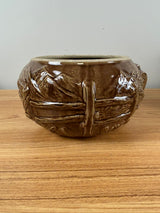 Hopalong Cassidy Art Pottery Cowboy Brown Cookie Corral Jar