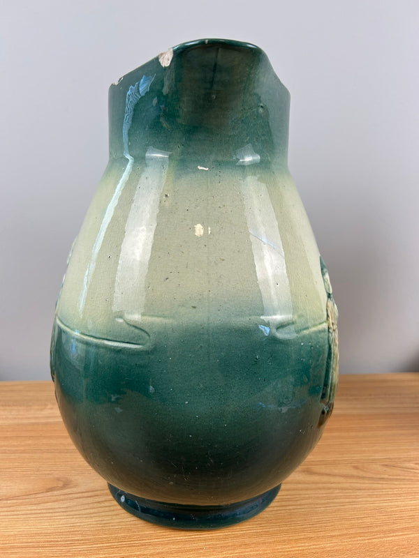 Roseville Holland Dutch Utility Line Green 1900s Vintage Pottery Ceramic Pitcher