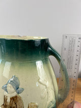 Roseville Holland Dutch Utility Line Green 1900s Vintage Pottery Ceramic Pitcher