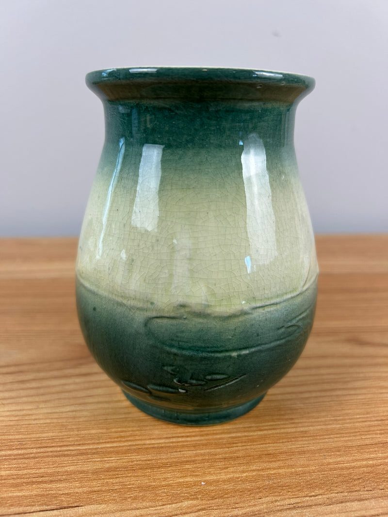 Roseville Holland Dutch Utility Line Green 1900s Vintage Pottery Ceramic Vase