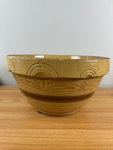 Vintage RRP Co. #305 EX. LARGE 14" Yellow Ware Stoneware Mixing Bowl Brown Bands