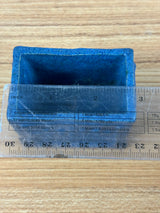 E.F.T. 1910 Mottled Blue Carved Panel Arts And Crafts Pottery Matchstick Holder
