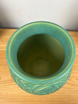 Weller Pottery Breton Pattern Vase Matte Green Glaze Art Deco Trial Marking