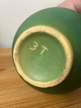 Weller Pottery Breton Pattern Vase Matte Green Glaze Art Deco Trial Marking