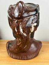 Regal China Mid Century 1950s Davey Crocket Sculpted Bust Cookie Jar