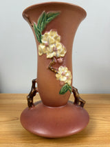 Roseville Apple Blossom Pink 1949 Vintage Art Pottery Ceramic Flower Vase 388-10