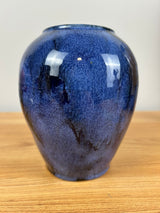 Brush-McCoy Art Pottery 1920s Blue Onyx Glazed Art Pottery Vase 6 1/4"