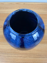 Brush-McCoy Art Pottery 1920s Blue Onyx Glazed Art Pottery Vase 6 1/4"