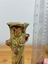 Weller Art Pottery Woodcraft Apple Tree Brown Glaze 9" Tall Bud Vase
