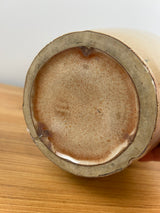 Muncie Art Pottery Orange Black Peachskin Triple Handled Large 18" Floor Vase