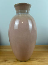 Unusual 12" GLIDDEN Deco VASE Mottled PINK & AQUA + Turquoise Interior #480