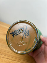 NITTSJO SWEDEN GREEN MODERNIST CERAMIC FLARED VASE BY ERIK MORNILS