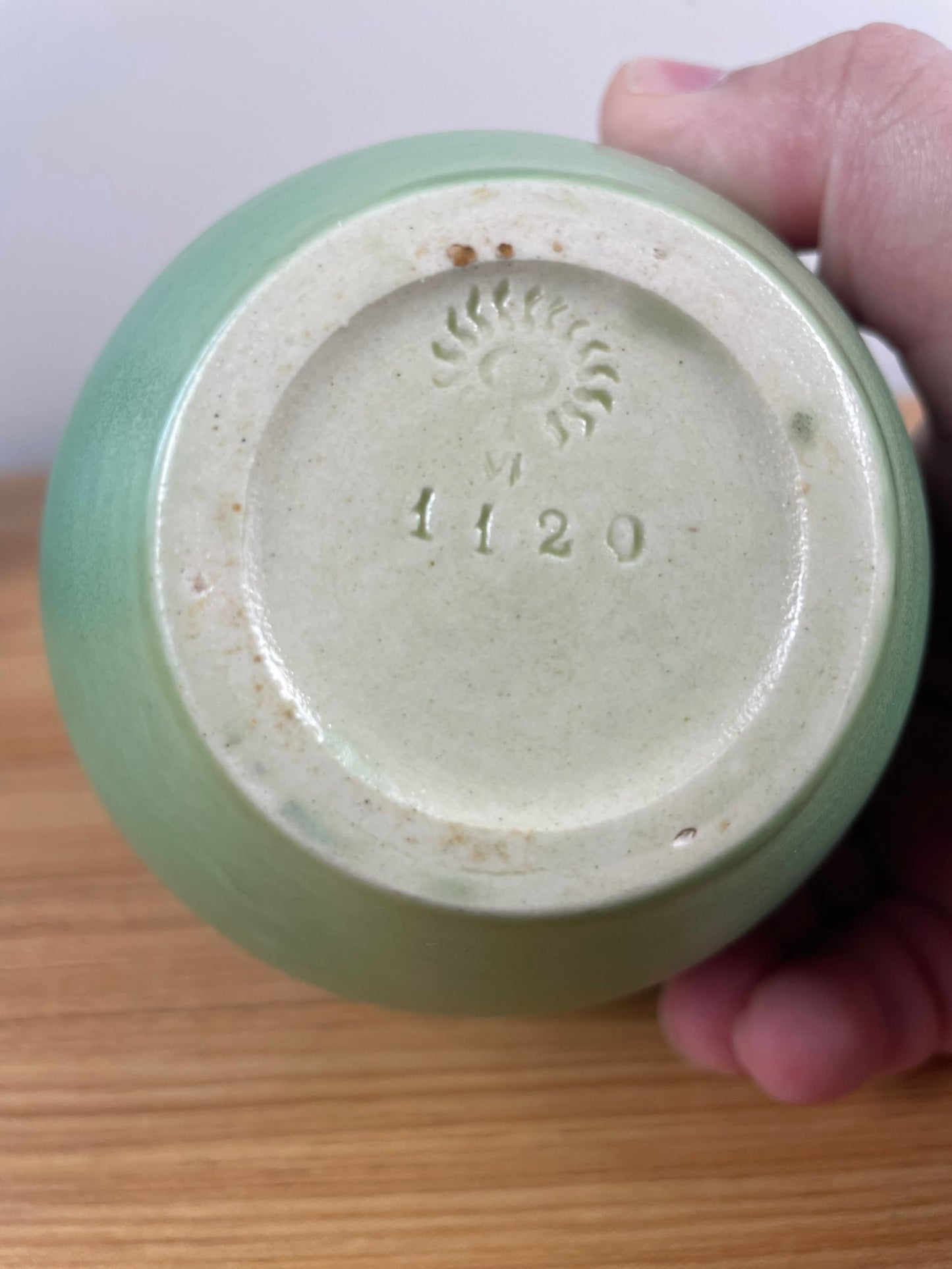 Rookwood 1906 Matte Green Drip Glaze Bulbous Vase Shape 1120