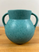 Roseville Art Pottery Tourmaline Matte Turquoise Handled Vase A-517-6