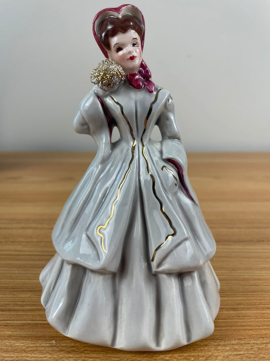 Vintage Florence Ceramics IRENE Figurine Gray Dress ~ Pasadena California 5.75"