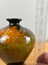 JB Owens Utopian 1900s Art Pottery Bulbous Form Floral Painted 8.5" Vase 934