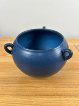 Marblehead Art Pottery Arts And Crafts Dark Blue Hanging Basket