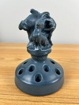 1923 Rookwood Weighted Flower Frog Pharoah' Horses #2539 Matte Cobalt Blue MINT