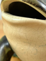 Brush McCoy Art Pottery Green Black Large Open Mouth Frog Figurine  8" Long