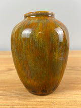 California Originals Mid Century Art Pottery Blended Green Orange Cabinet Vase