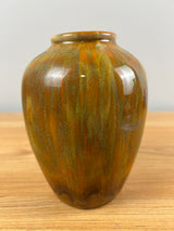California Originals Mid Century Art Pottery Blended Green Orange Cabinet Vase